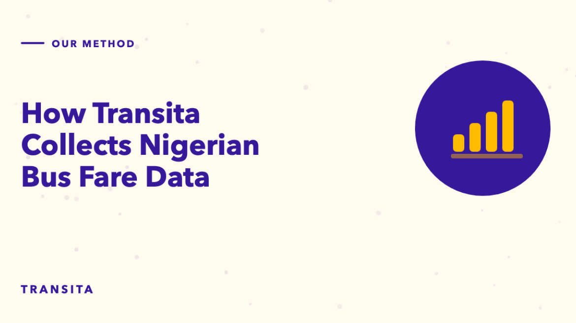 Illustrated guide cover with a bar chart mark: How Transita Collects Nigerian Bus Fare Data.